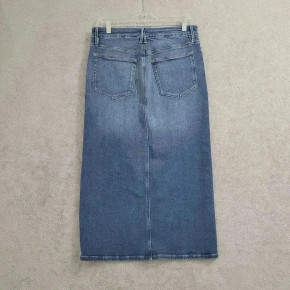Excellent Good American Womens Denim Slit Front Midi Skirt Size 12/31 4PT - Picture 2 of 7